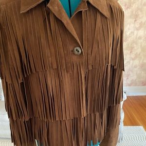Philosophy Di Alberta Ferretti suede fringe jacket,